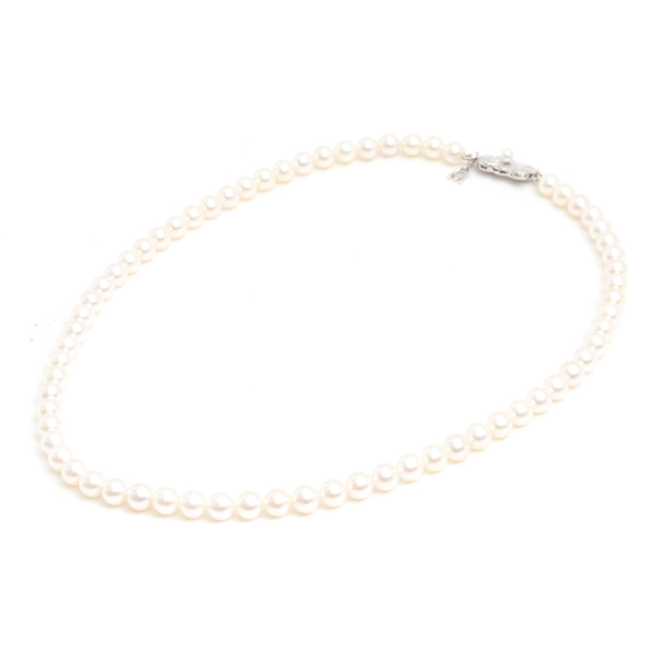 ミキモト ネックレス レディース パール ネックレス 6.0mm～6.4mm珠 Mチャーム シルバー MIKIMOTO SV925 中古