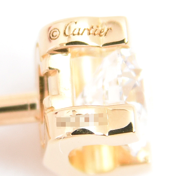 カルティエ ピアス レディース Cドゥ カルティエ ダイヤモンド ピアス D0.24ct×2 イエローゴールド Cartier 750YG 中古
