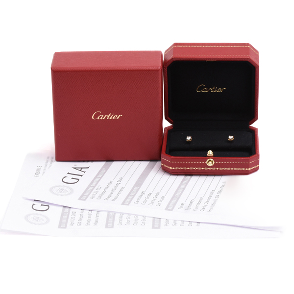カルティエ ピアス レディース Cドゥ カルティエ ダイヤモンド ピアス D0.24ct×2 イエローゴールド Cartier 750YG 中古