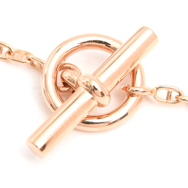 エルメス ネックレス レディース シェーヌダンクル ファランドール ダイヤ ネックレス ピンクゴールド HERMES 750PG 中古