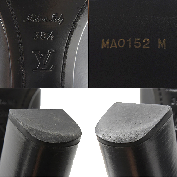 ルイヴィトン 靴 レディース ショートブーツ モノグラムアンプラント M 38 1/2 レザー ブラック Louis Vuitton 中古