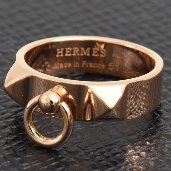 エルメス 指輪 レディース コリエドシアン リング 51号 ピンクゴールド HERMES 750PG 中古
