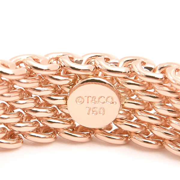 ティファニー 指輪 レディース サマセット メッシュ リング 13.5号 編込み ピンクゴールド TIFFANY 750PG 中古