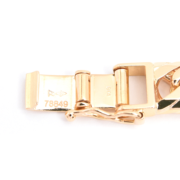喜平 ブレスレット K18 12面カット トリプル 26g 16cm 造幣局検定刻印入 メンズ レディース チェーン イエローゴールド YG 中古