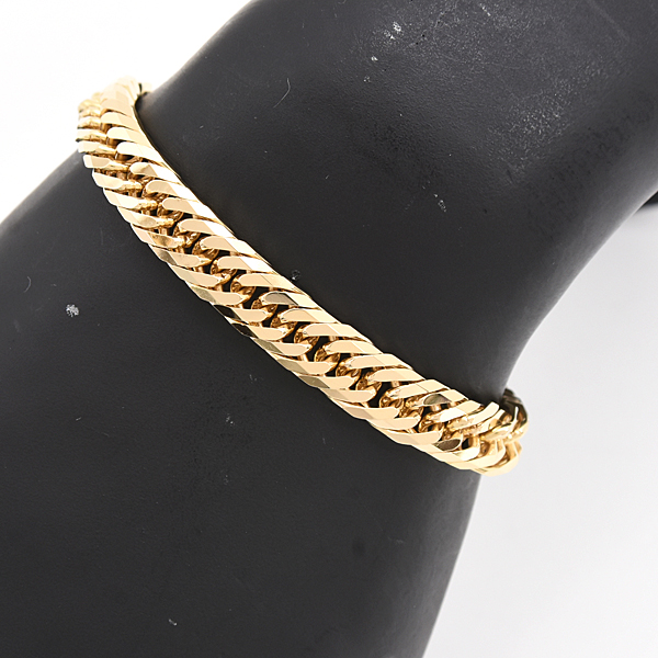 喜平 ブレスレット K18 12面カット トリプル 26g 16cm 造幣局検定刻印入 メンズ レディース チェーン イエローゴールド YG 中古