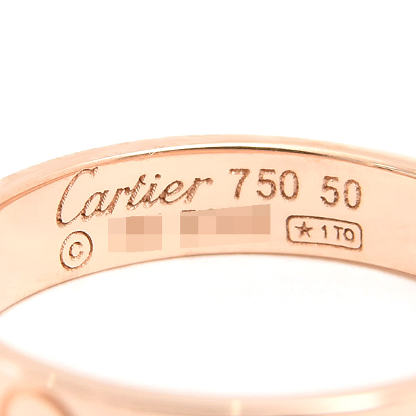 カルティエ 指輪 レディース ミニラブ リング 50号 実寸10号弱 ピンクゴールド Cartier 750PG 中古