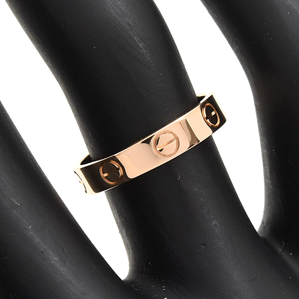 カルティエ 指輪 レディース ミニラブ リング 50号 実寸10号弱 ピンクゴールド Cartier 750PG 中古