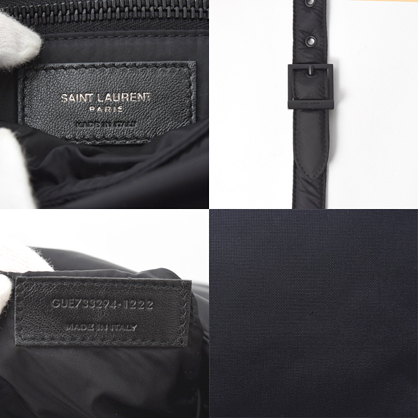 サンローラン バッグ レディース メンズ ミニ ショルダーバッグ ナイロン ブラック SAINT LAURENT 733294 中古