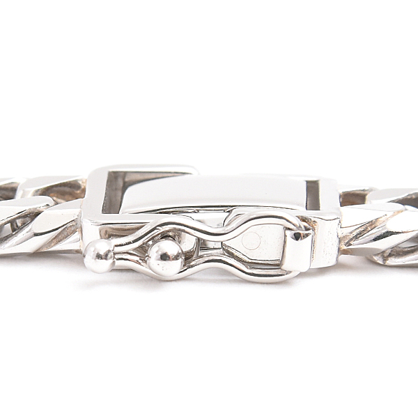 喜平 ブレスレット PT850 6面カット ダブル 30g 20cm 造幣局検定刻印入 メンズ レディース チェーン プラチナ PT 中古