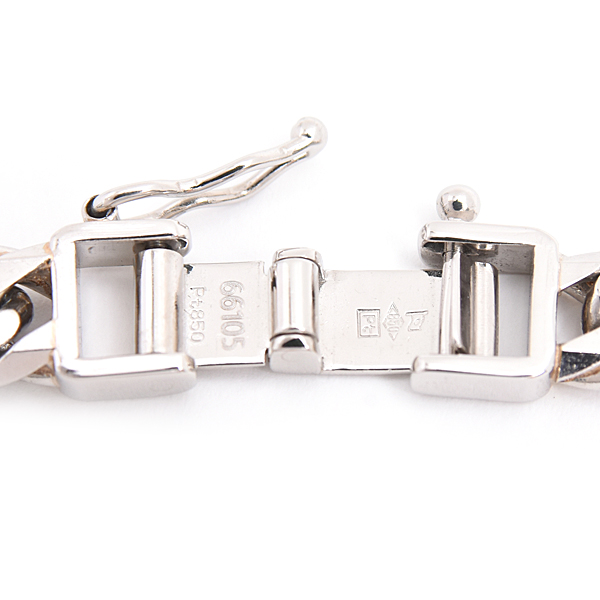 喜平 ブレスレット PT850 6面カット ダブル 30g 20cm 造幣局検定刻印入 メンズ レディース チェーン プラチナ PT 中古