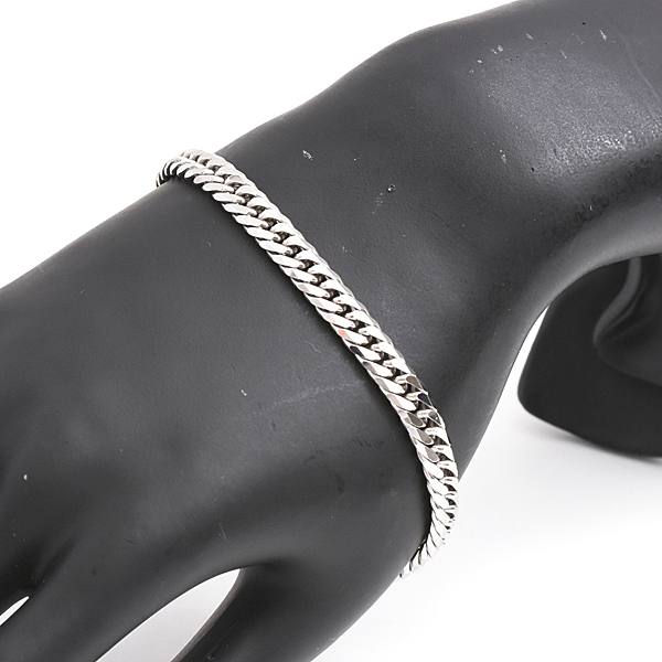 喜平 ブレスレット PT850 6面カット ダブル 30g 20cm 造幣局検定刻印入 メンズ レディース チェーン プラチナ PT 中古