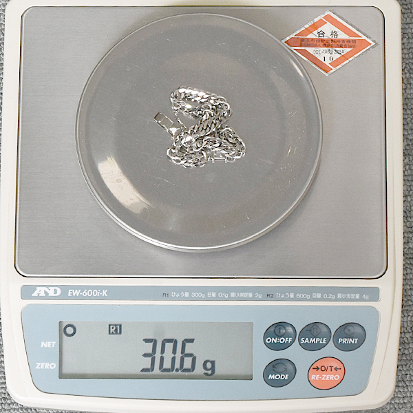 喜平 ブレスレット PT850 6面カット ダブル 30g 20cm 造幣局検定刻印入 メンズ レディース チェーン プラチナ PT 中古