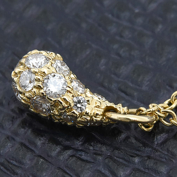 ティファニー ネックレス レディース ティアドロップ ダイヤ ペンダント エルサペレッティ イエローゴールド 750YG TIFFANY 中古