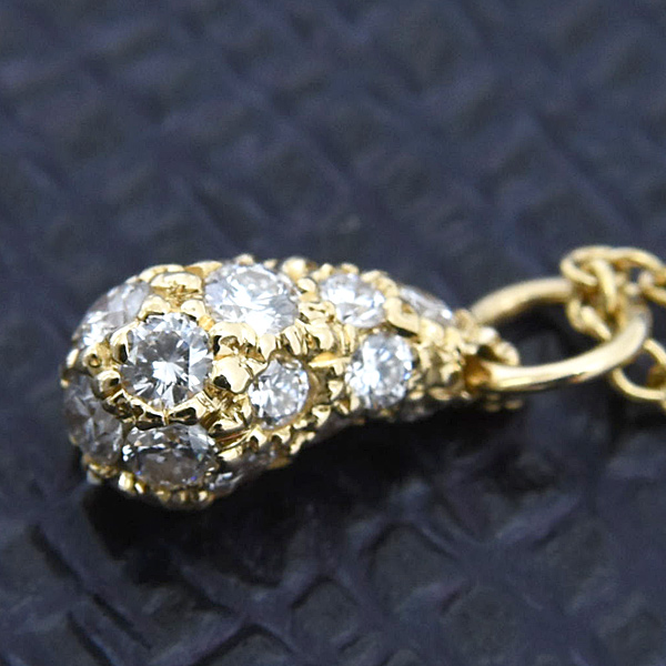 ティファニー ネックレス レディース ティアドロップ ダイヤ ペンダント エルサペレッティ イエローゴールド 750YG TIFFANY 中古