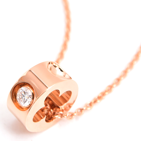 ルイヴィトン ネックレス レディース パンダンティフ アンプラント 1Pダイヤ ネックレス 限定 ピンクゴールド Louis Vuitton 750PG 中古