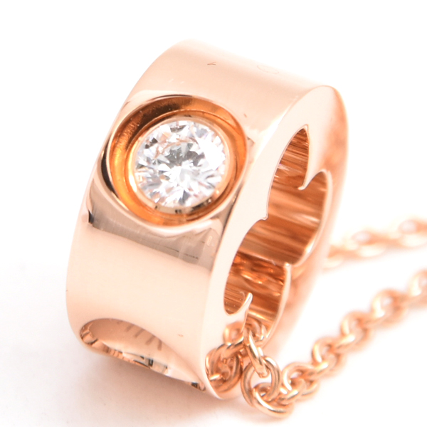 ルイヴィトン ネックレス レディース パンダンティフ アンプラント 1Pダイヤ ネックレス 限定 ピンクゴールド Louis Vuitton 750PG 中古