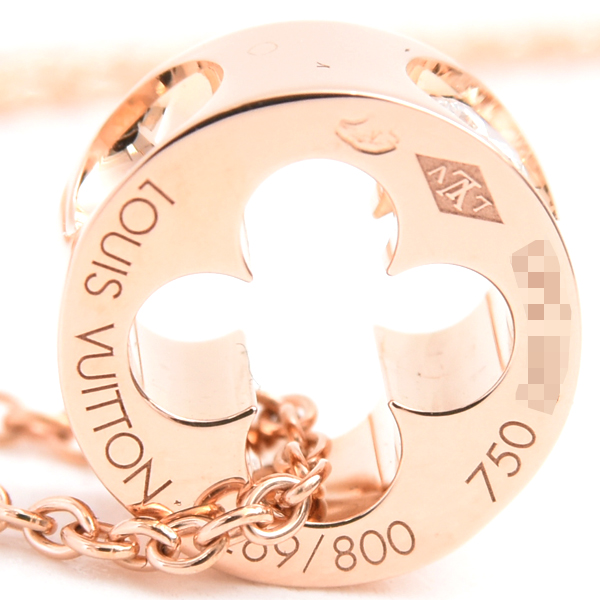 ルイヴィトン ネックレス レディース パンダンティフ アンプラント 1Pダイヤ ネックレス 限定 ピンクゴールド Louis Vuitton 750PG 中古