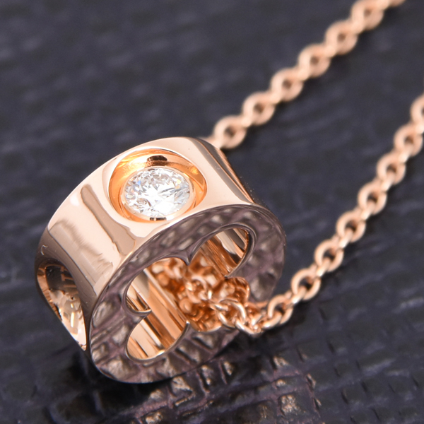 ルイヴィトン ネックレス レディース パンダンティフ アンプラント 1Pダイヤ ネックレス 限定 ピンクゴールド Louis Vuitton 750PG 中古