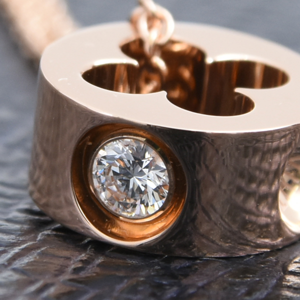 ルイヴィトン ネックレス レディース パンダンティフ アンプラント 1Pダイヤ ネックレス 限定 ピンクゴールド Louis Vuitton 750PG 中古