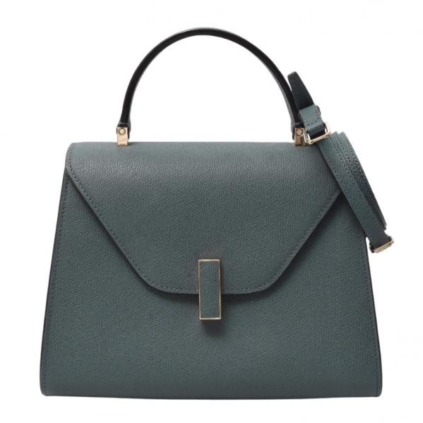 ヴァレクストラ バッグ レディース ミディアム イジィデ ハンドバッグ 2WAY ブルーグレー Valextra 中古