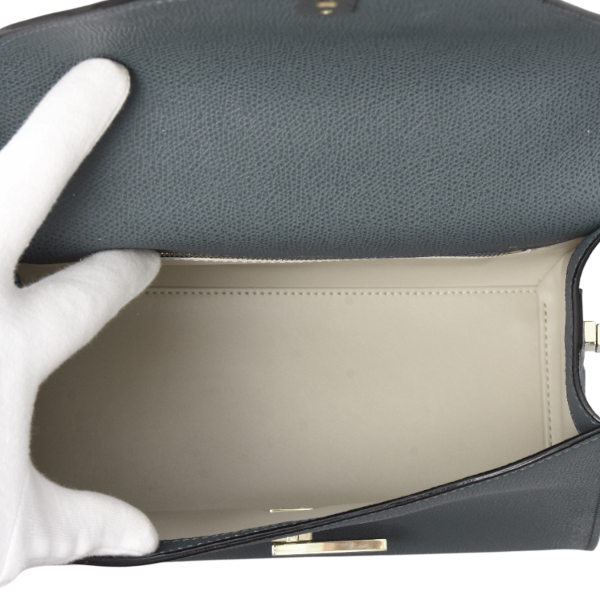 ヴァレクストラ バッグ レディース ミディアム イジィデ ハンドバッグ 2WAY ブルーグレー Valextra 中古