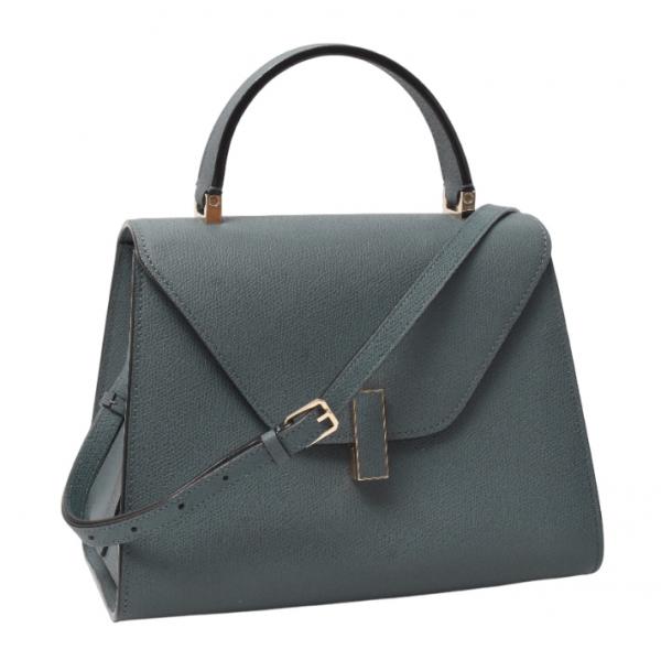 ヴァレクストラ バッグ レディース ミディアム イジィデ ハンドバッグ 2WAY ブルーグレー Valextra 中古