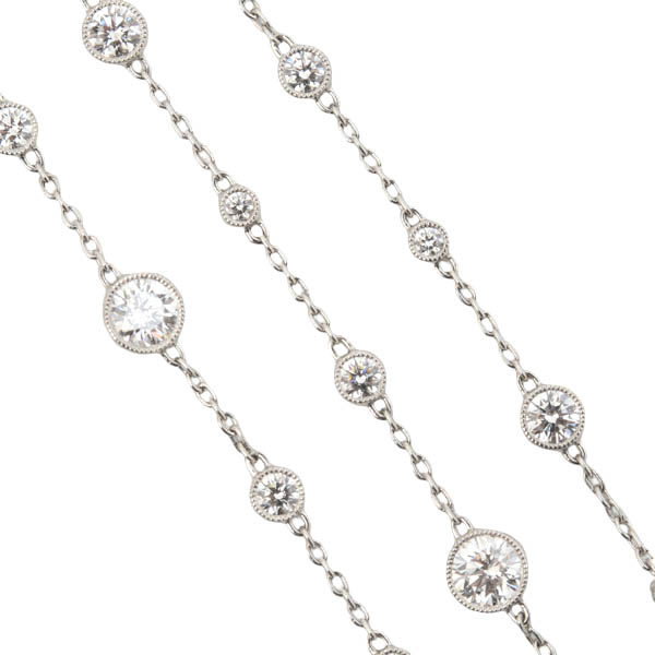 ギメル ネックレス ブレス レディース ミルグレイン ダイヤモンド ネックレス ブレス セット 合計60P 5.358ct プラチナ Gimel PT950×PT850 中古