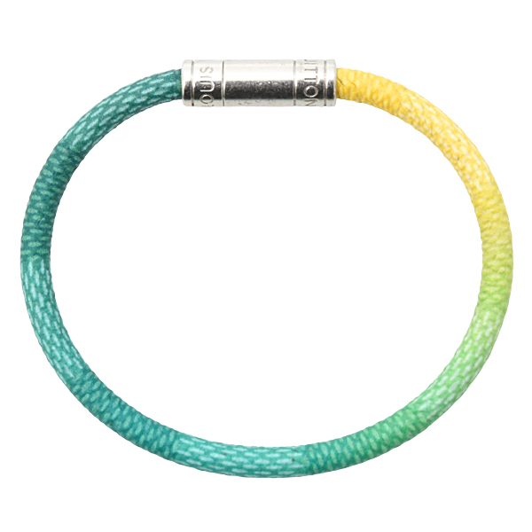 ルイヴィトン ブレスレット メンズ レディース ブラスレ キープ イット バングル ダミエ PVC×メタル グリーン系 Louis Vuitton M8095D 中古