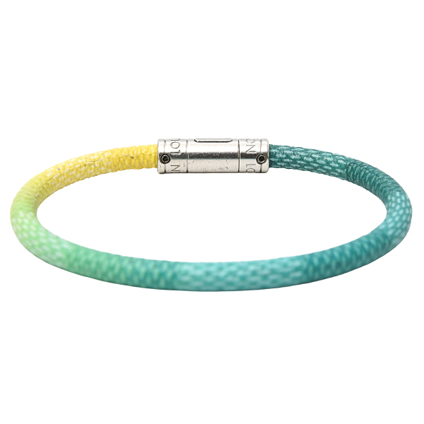 ルイヴィトン ブレスレット メンズ レディース ブラスレ キープ イット バングル ダミエ PVC×メタル グリーン系 Louis Vuitton M8095D 中古