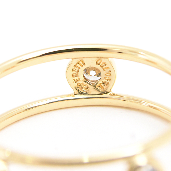 ティファニー 指輪 レディース ダブルワイヤー バイザヤード 5Pダイヤ リング 12.5号 エルサペレッティ イエローゴールド 750YG TIFFANY 中古