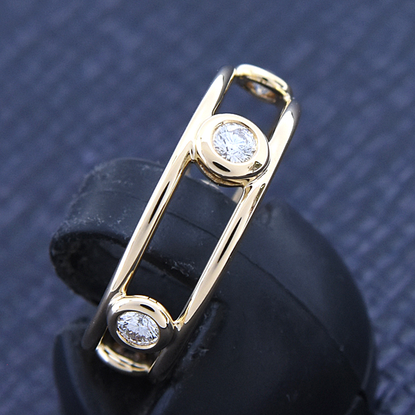 ティファニー 指輪 レディース ダブルワイヤー バイザヤード 5Pダイヤ リング 12.5号 エルサペレッティ イエローゴールド 750YG TIFFANY 中古