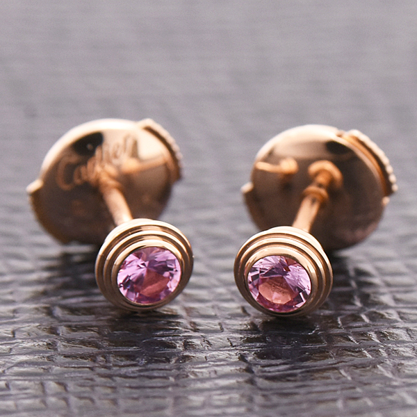 カルティエ ピアス レディース ダムール ピンクサファイア ピンクゴールド 750PG Cartier 中古