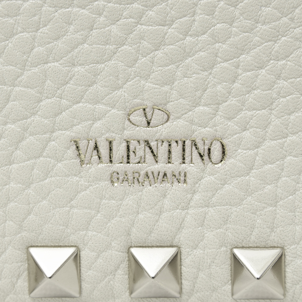 ヴァレンティノ バッグ レディース ロックスタッズ チェーンショルダーバッグ カーフレザー オフホワイト Valentino 中古