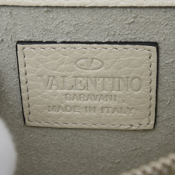 ヴァレンティノ バッグ レディース ロックスタッズ チェーンショルダーバッグ カーフレザー オフホワイト Valentino 中古