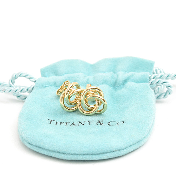 ティファニー ピアス レディース スリーサークル イエローゴールド TIFFANY 750YG 中古