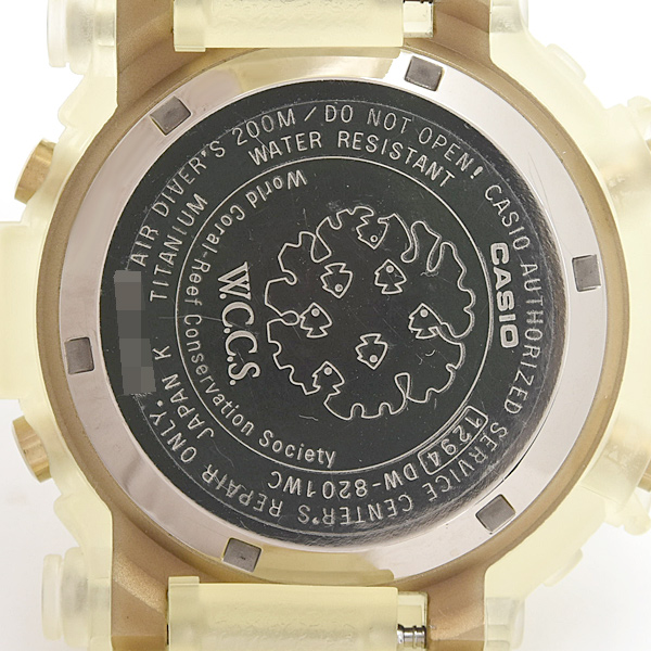 カシオ 時計 メンズ G-SHOCK フロッグマン WCCS トリプルマンタ 電池式 スケルトン TI×樹脂 CASIO DW-8201WC 中古