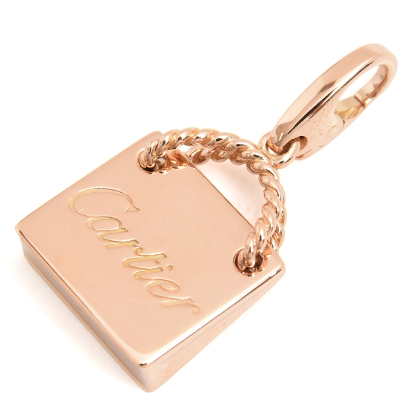 カルティエ チャーム レディース ショッピングバッグ モチーフ チャーム ペンダント ピンクゴールド Cartier 750PG 中古
