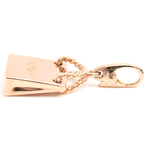 カルティエ チャーム レディース ショッピングバッグ モチーフ チャーム ペンダント ピンクゴールド Cartier 750PG 中古