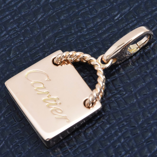 カルティエ チャーム レディース ショッピングバッグ モチーフ チャーム ペンダント ピンクゴールド Cartier 750PG 中古