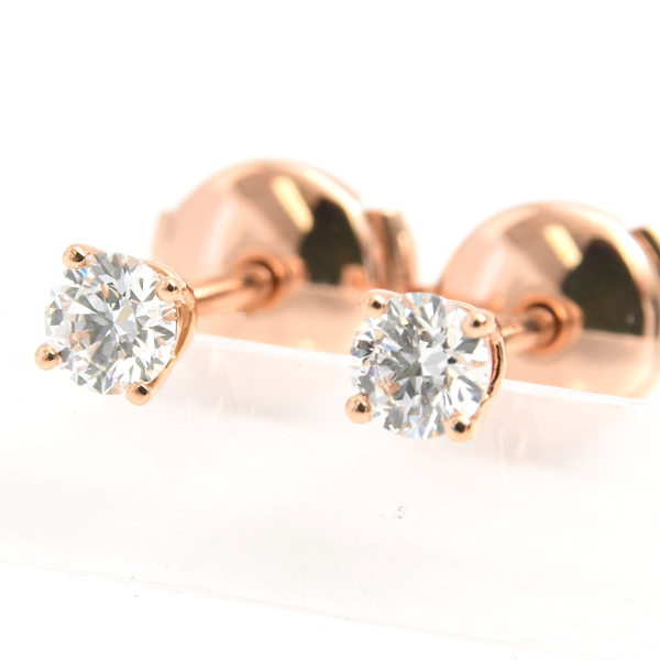 ティファニー ピアス レディース ソリティア ダイヤ ピアス 0.22ct×2 ピンクゴールド TIFFANY 750PG 中古