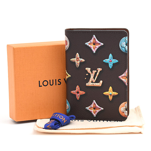 ルイヴィトン カードケース メンズ レディース オーガナイザー ドゥ ポッシュ モノグラム ドーナツ ブラウン系 Louis Vuitton M28282 中古