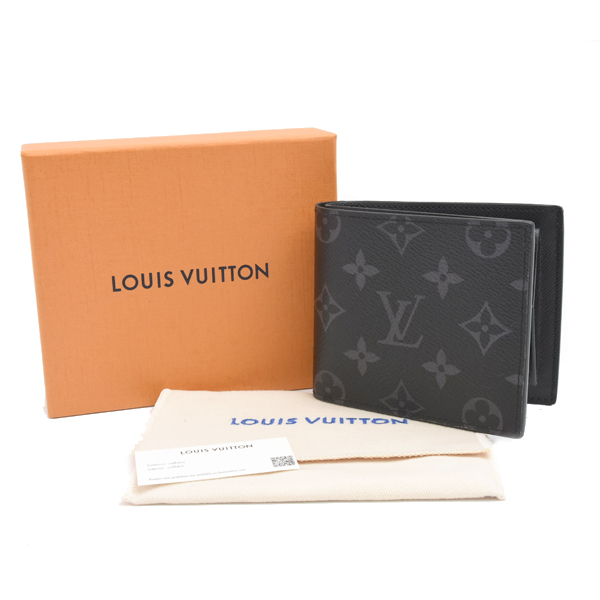 ルイヴィトン 財布 メンズ ポルトフォイユマルコ NM モノグラムエクリプス 二つ折り財布 Louis Vuitton M62545 中古