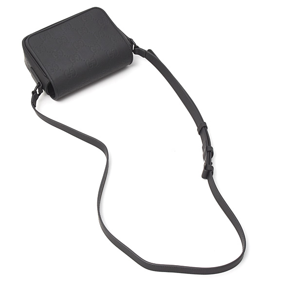 グッチ バッグ レディース GGラバーエフェクト スーパーミニバッグ ショルダーバッグ ブラック GUCCI 794062 中古