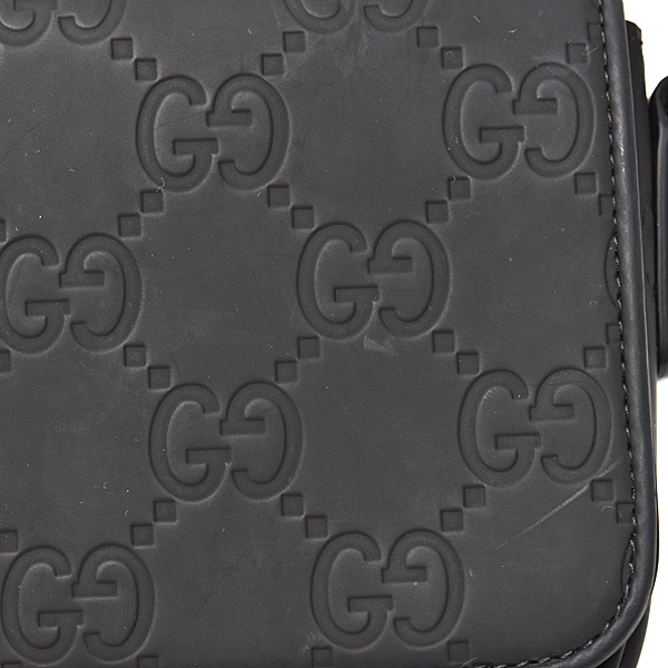 グッチ バッグ レディース GGラバーエフェクト スーパーミニバッグ ショルダーバッグ ブラック GUCCI 794062 中古