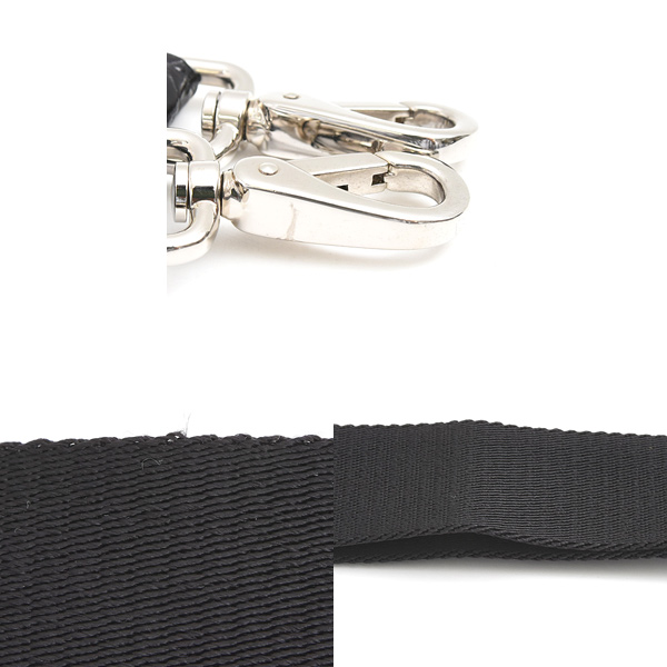 プラダ バッグ メンズ レディース Re-Nylon クロコ型押し トライアングルロゴ ショルダーバッグ ブラック ナイロン PRADA 2VH172 中古