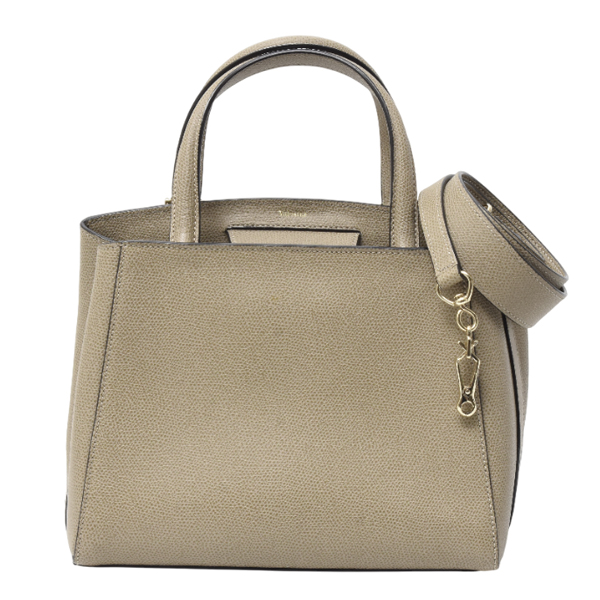 ヴァレクストラ バッグ レディース　スモール トリエンナーレ ハンドバッグ ショルダーバッグ 2WAY カーフレザー グレージュ Valextra 中古