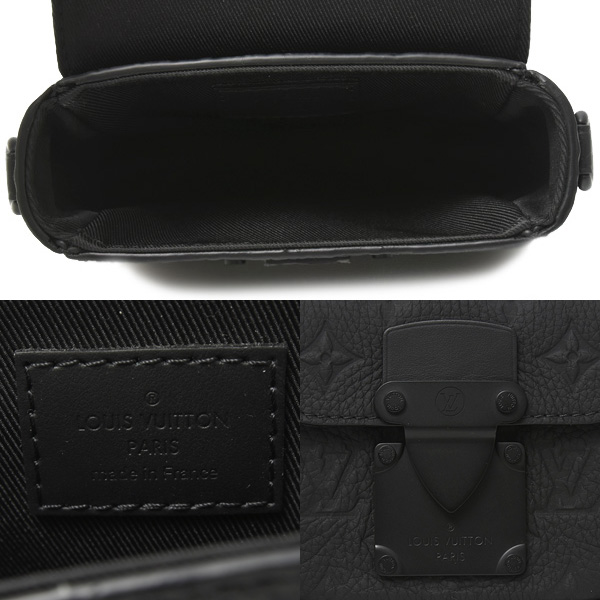 ルイヴィトン バッグ メンズ ピコSロック ショルダーバッグ ハンドバッグ トリヨンモノグラム レザー ノワール Louis Vuitton M83148 中古