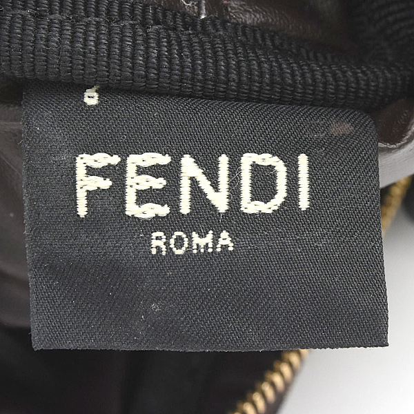 フェンディ バッグ レディース FFヴァーティゴ コスメポーチ 化粧ポーチ キャンバス ブラウン FENDI 8N0179 中古