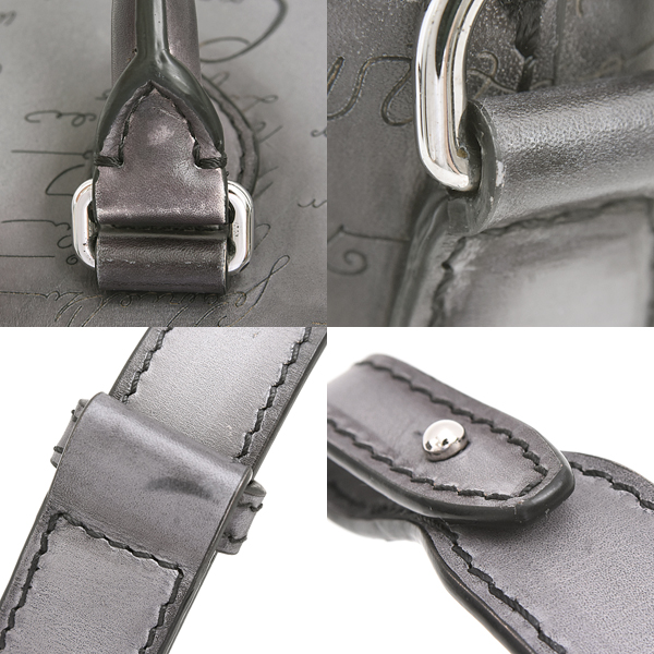 ベルルッティ バッグ メンズ カリグラフィ トゥジュール ガリバー ショルダーバッグ スクリットレザー グレー Berluti 中古