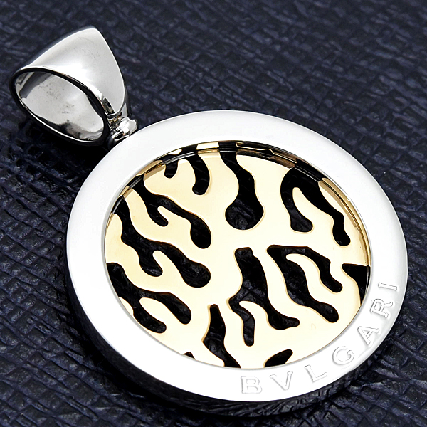 ブルガリ ペンダント メンズ トンド ファイヤー ペンダントトップ ステンレス ゴールド BVLGARI SS×750YG 中古
